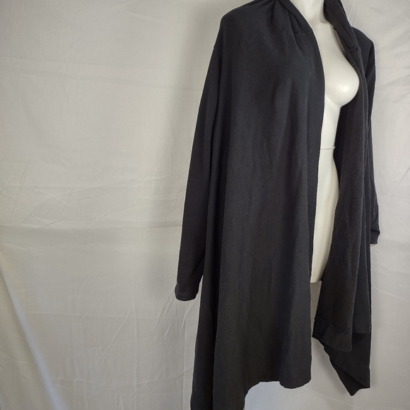 Blueprint Los Angeles open front long sleeve asymmetric cardigan medium black - Picture 2 of 5